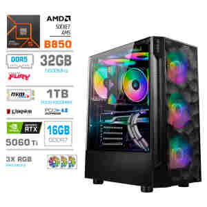 Računalnik MEGA MT S7 R5-9600X/RTX5060Ti-16GB/32GB-DDR5/1TB-4.0/750W/Brez OS RGB