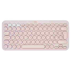 Tipkovnica Logitech brezžična K380 Multi-Device SLO mini roza SLO gravura (920-009867)