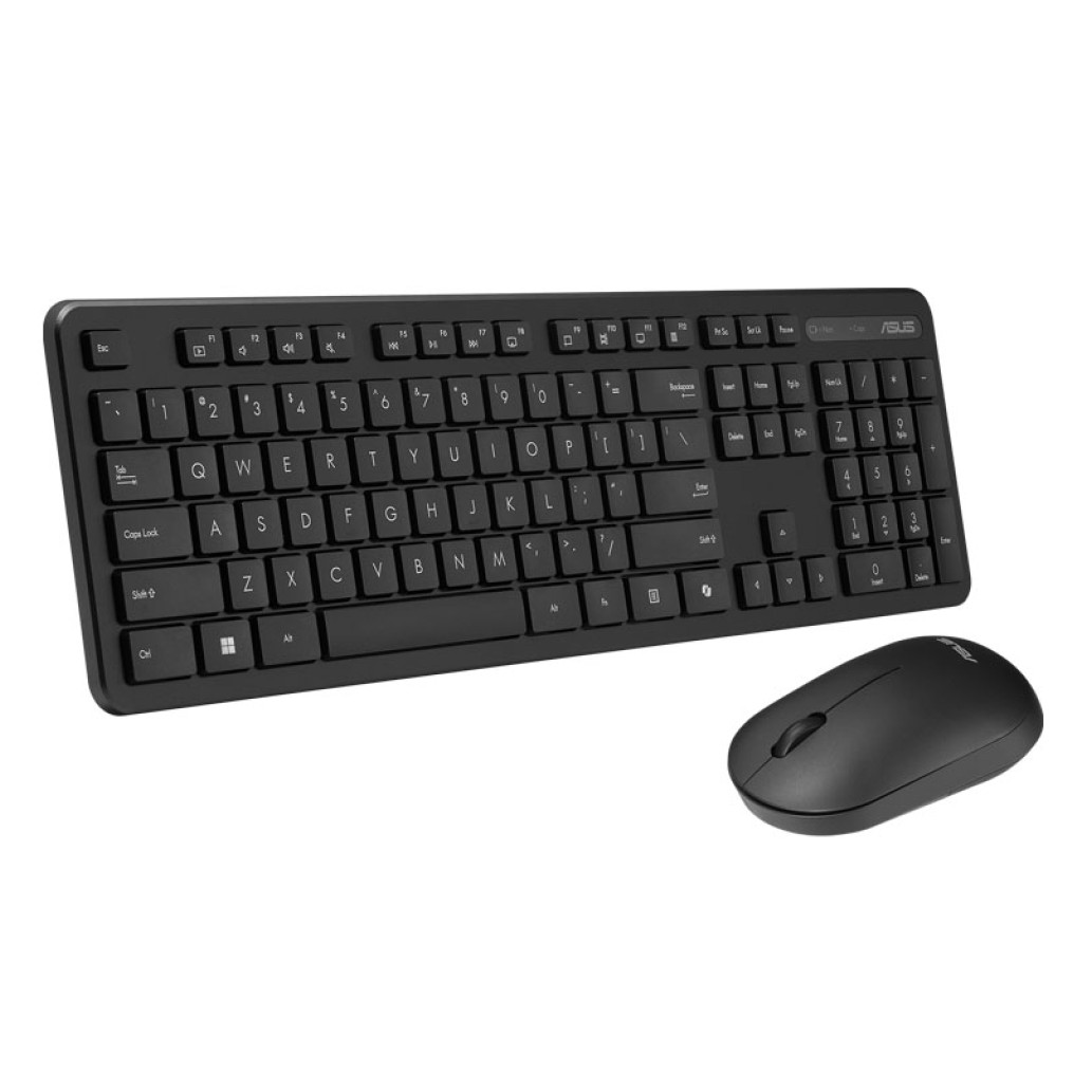 Tipkovnica in miš Asus brezžična poslovna CW100 SLO črna (90XB0700-BKM1A0)