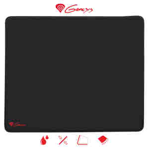 Podloga za miško Genesis mikrovlakna 400x330x2,5 CARBON 500 L LOGO vodoodporna črna