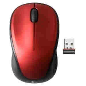 Miš Logitech NoteBook Brezžična M235 optična nano rdeča (910-002496)