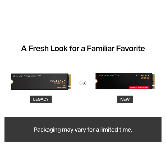 SanDisk 4TB WD Black SN8100 M.2 2280 PCI-e 5.0 NVMe 2.0 SSD disk