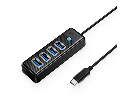 USB-C hub s 4-vhodi, USB 3.0, 0.15m, črn, ORICO PW4U-C3-015 - slika 2
