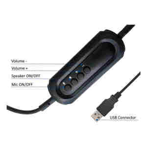 Slušalke Ewent, nadzor glasnosti, mikrofon, USB, EW3565