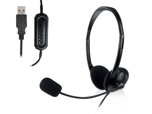 Slušalke Ewent, nadzor glasnosti, mikrofon, USB, EW3568