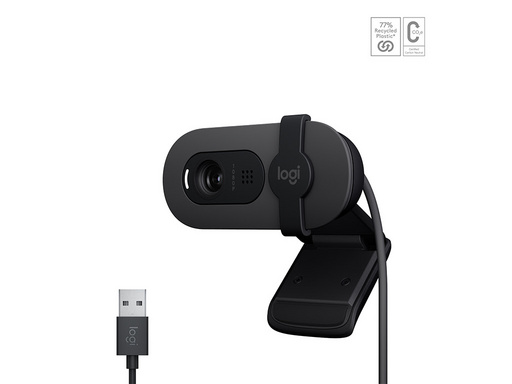 Kamera Logitech Brio 100, grafitna, USB - slika 4