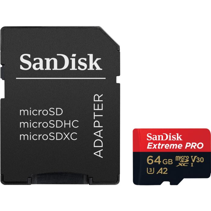 SanDisk Extreme PRO microSDXC 64GB + SD Adapter do 200MB/s & 90MB/sA2 C10 V30 UHS-I U3 - slika 3