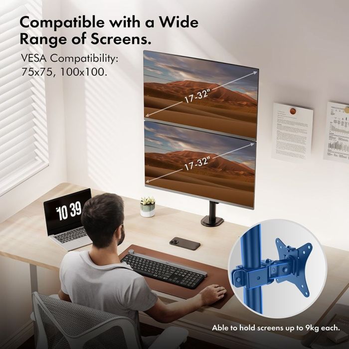 VonHaus dvojni namizni nosilec do diagonale 32 vertikalen - slika 3