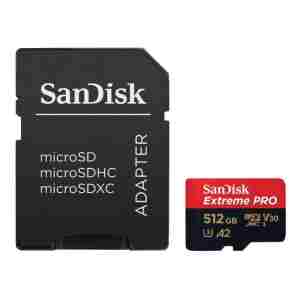 SanDisk 512GB Extreme PRO microSDXC UHS-I spominska kartica z adapterjem