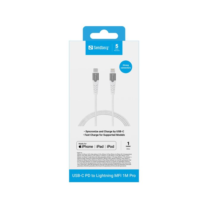 Sandberg USB-C PD na Lightning MFI 1m PRO kabel - slika 2