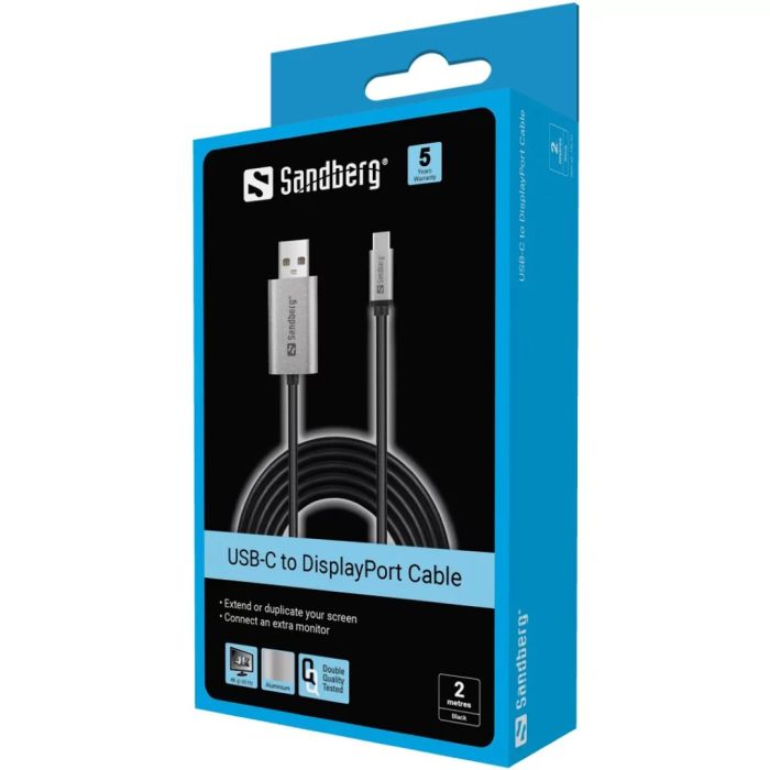 Sandberg USB-C na DisplayPort Cable 2m video povezovalni kabel - slika 3
