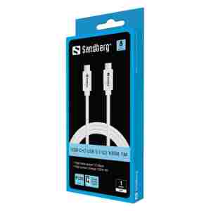 Sandberg USB-C > C USB 3.2 Gen2 PD 100W 1m polnilni kabel