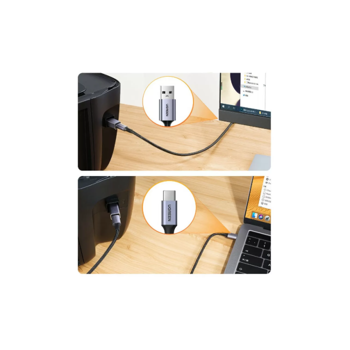 Ugreen adapter USB-C ženski na USB-B - srebrn 1kos - slika 4