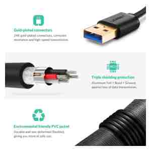 Ugreen USB 3.0 kabel (M na M) črn 1 m - polybag