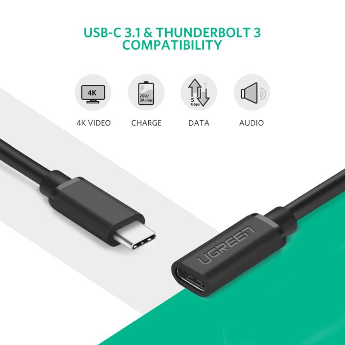 Ugreen podaljšek USB-C na USB-C 3.1 0.5m - polybag - slika 4