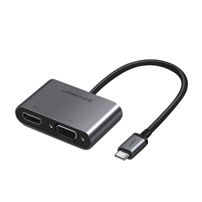 Ugreen USB-C na HDMI in VGA + PD adapter siv - box - slika 2