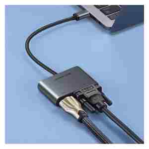 Ugreen USB-C na HDMI in VGA + PD adapter siv - box