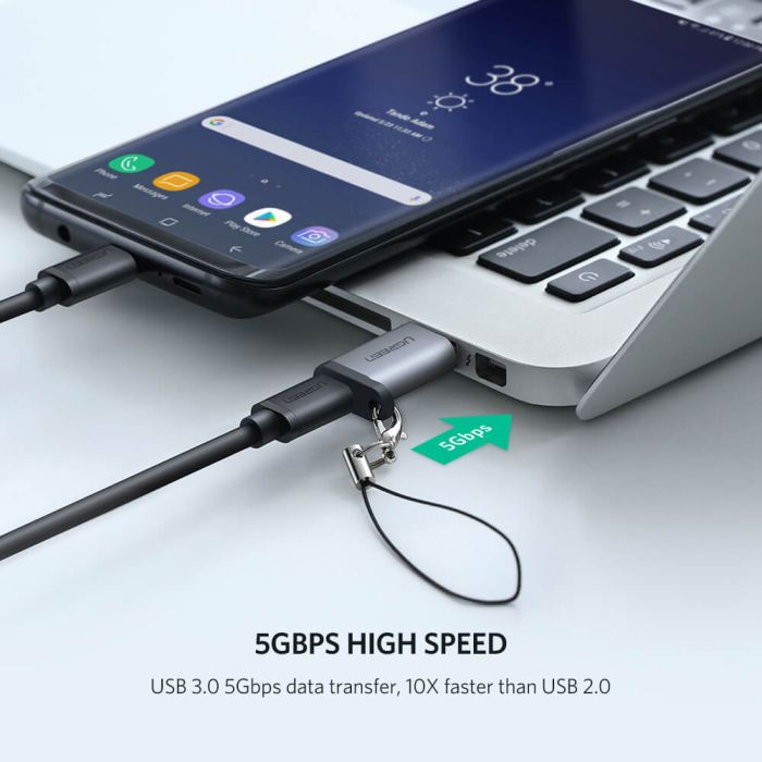 Ugreen USB 3.0-A na USB-C adapter siv - blister - slika 5