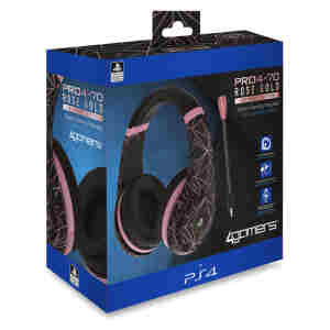 4GAMERS PS4 STEREO GAMING HEADSET ROSE GOLD EDITION - ABSTRACT BLACK