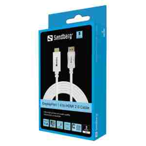 Sandberg DisplayPort 1.4-HDMI 4k@60Hz 2m povezovalni kabel