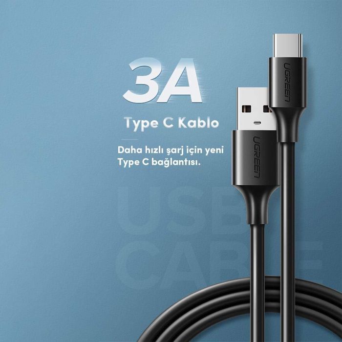 UGREEN USB A 2.0 na USB-C kabel 2m (črn) - polybag - slika 6
