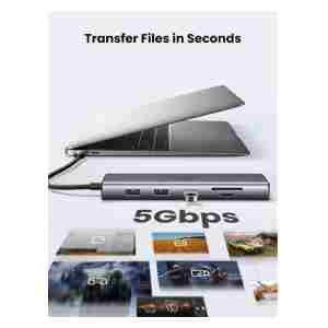 UGREEN USB C Hub, 10-v-1 USB-C z dvojnim izhodom za zaslon 4K HDMI & VGA, 100W PD