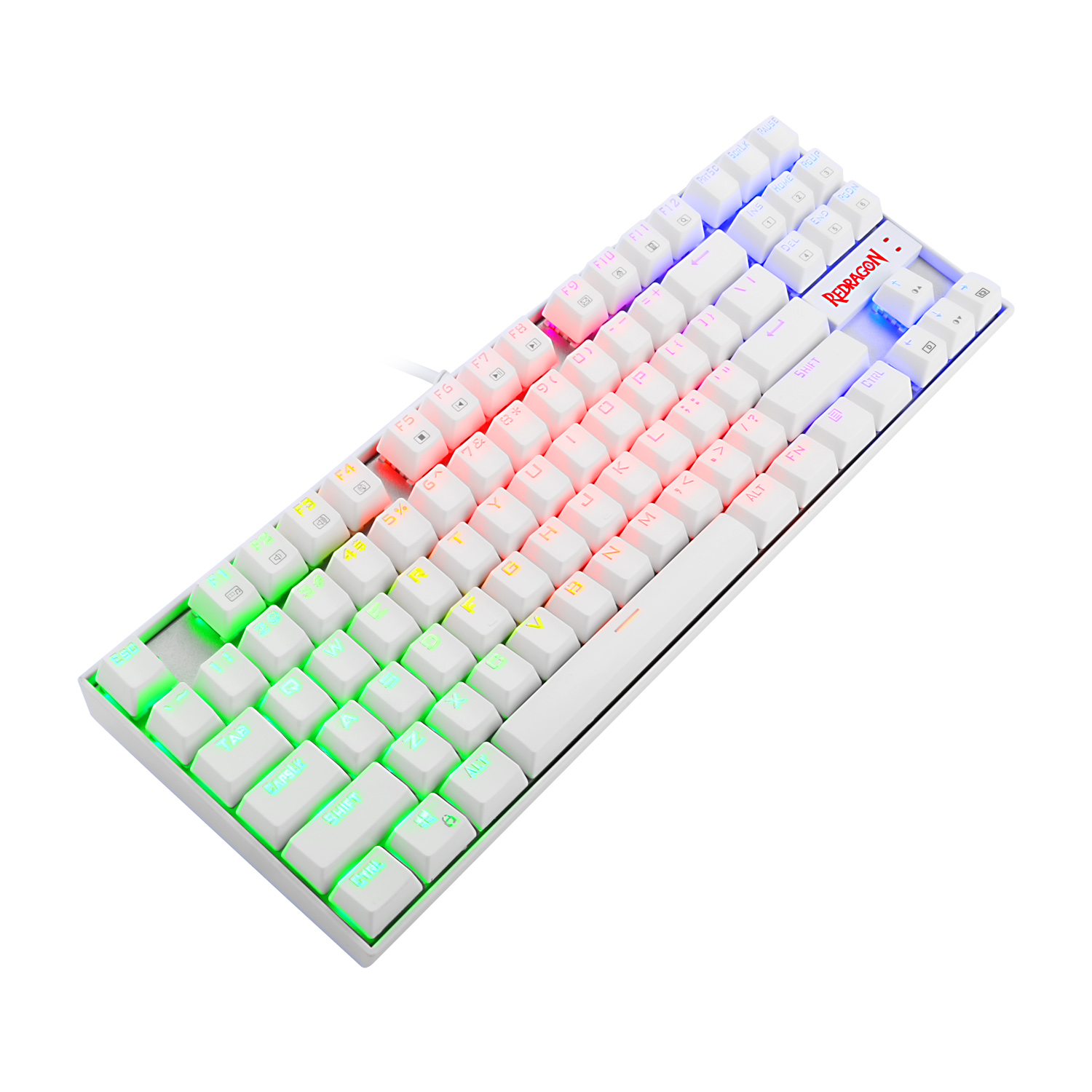 REDRAGON K552 KUMARA RGB GAMING MEHANSKA ŽIČNA TIPKOVNICA BELA - RDEČA STIKALA - slika 3