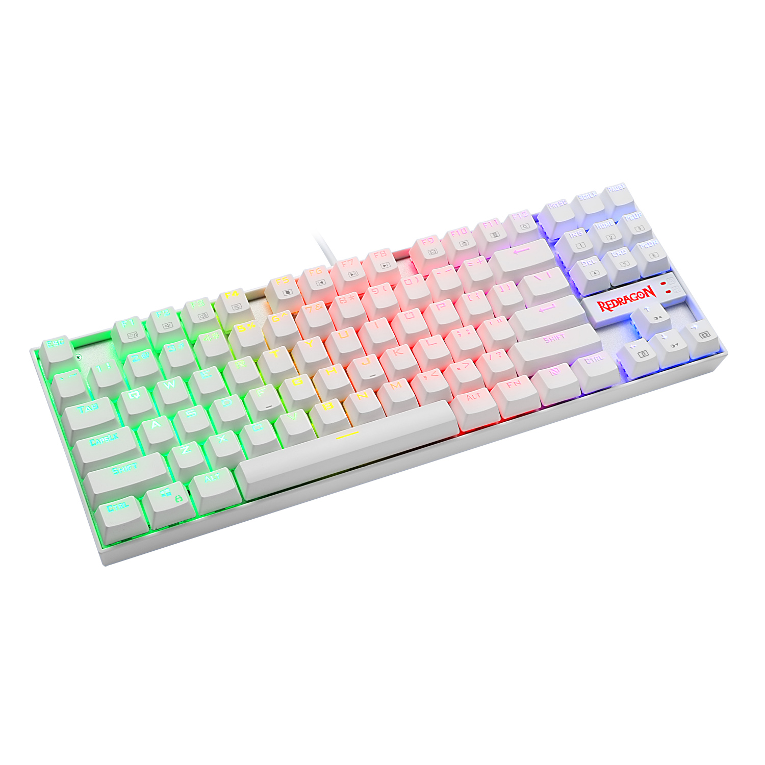 REDRAGON K552 KUMARA RGB GAMING MEHANSKA ŽIČNA TIPKOVNICA BELA - RDEČA STIKALA - slika 4