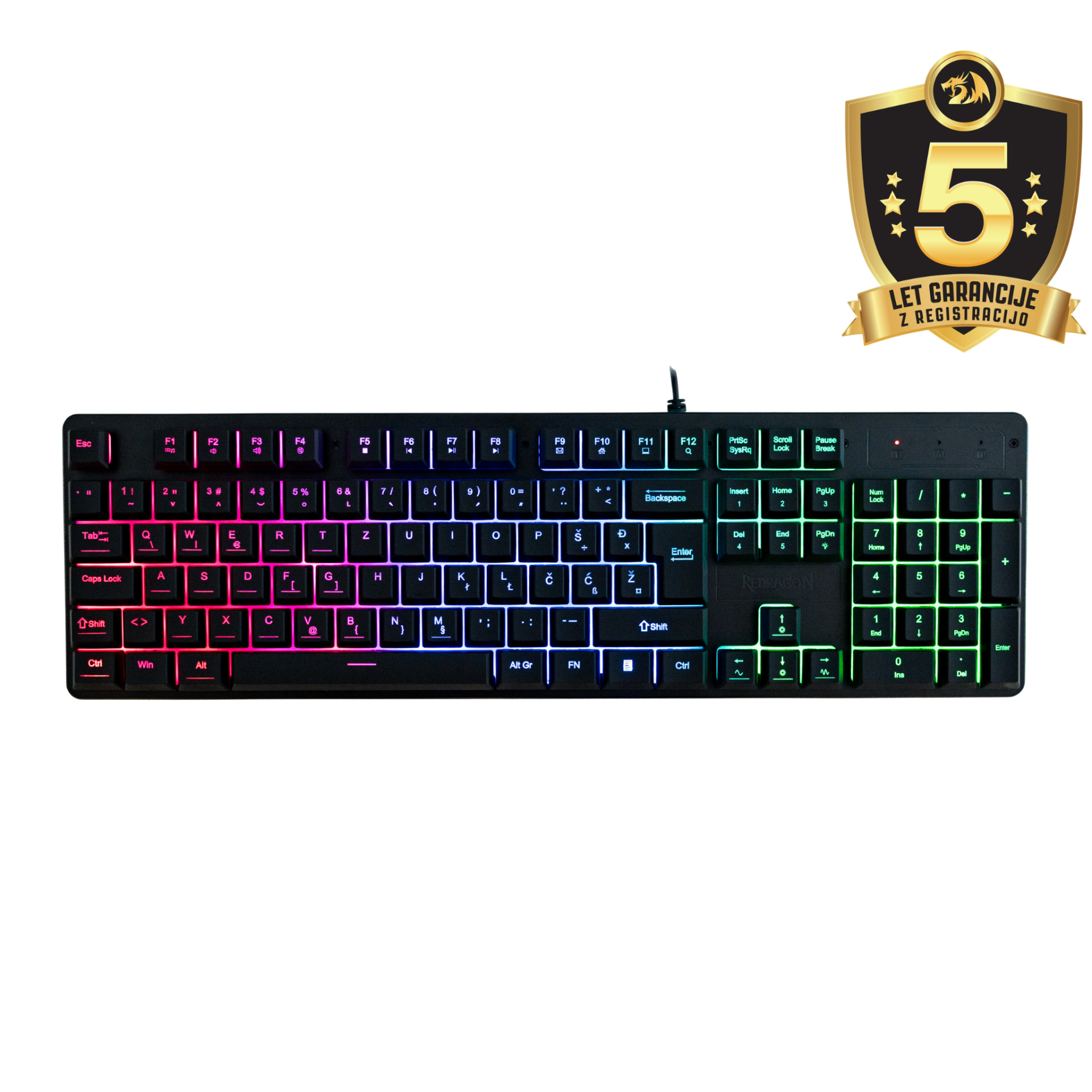 REDRAGON NETHERBANE K521 RGB TIPKOVNICA SLO/CRO - slika 5
