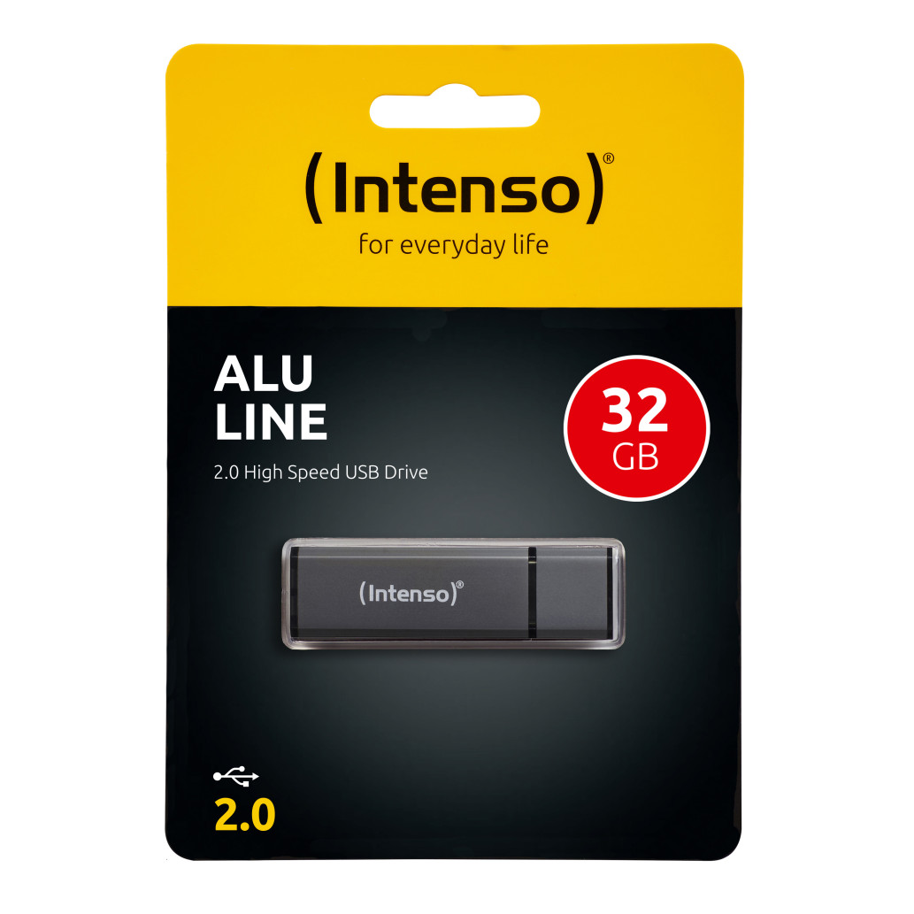 Spominski ključek 32GB USB 2.0 Intenso Alu Line 28MB/s - aluminij/s pokrovčkom/antracit (3521481) - slika 2