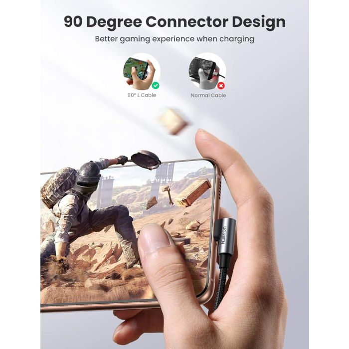 Ugreen USB-C na kotni USB-C kabel 60W 2M - slika 4