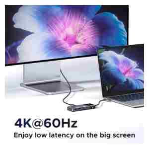 Ugreen Uno 6v1 USB-C hub z 10Gbps USB-C in USB-A ter 4K@60Hz HDMI izhodi