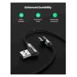 Ugreen USB v USB C 90-stopinjski kabel za hitro polnjenje 1M