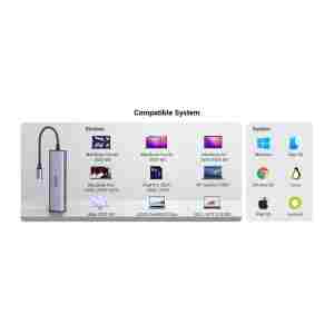 Ugreen 6v1 USB-C HUB 4K HDMI+čitalec kartic+2xUSB+PD 100W