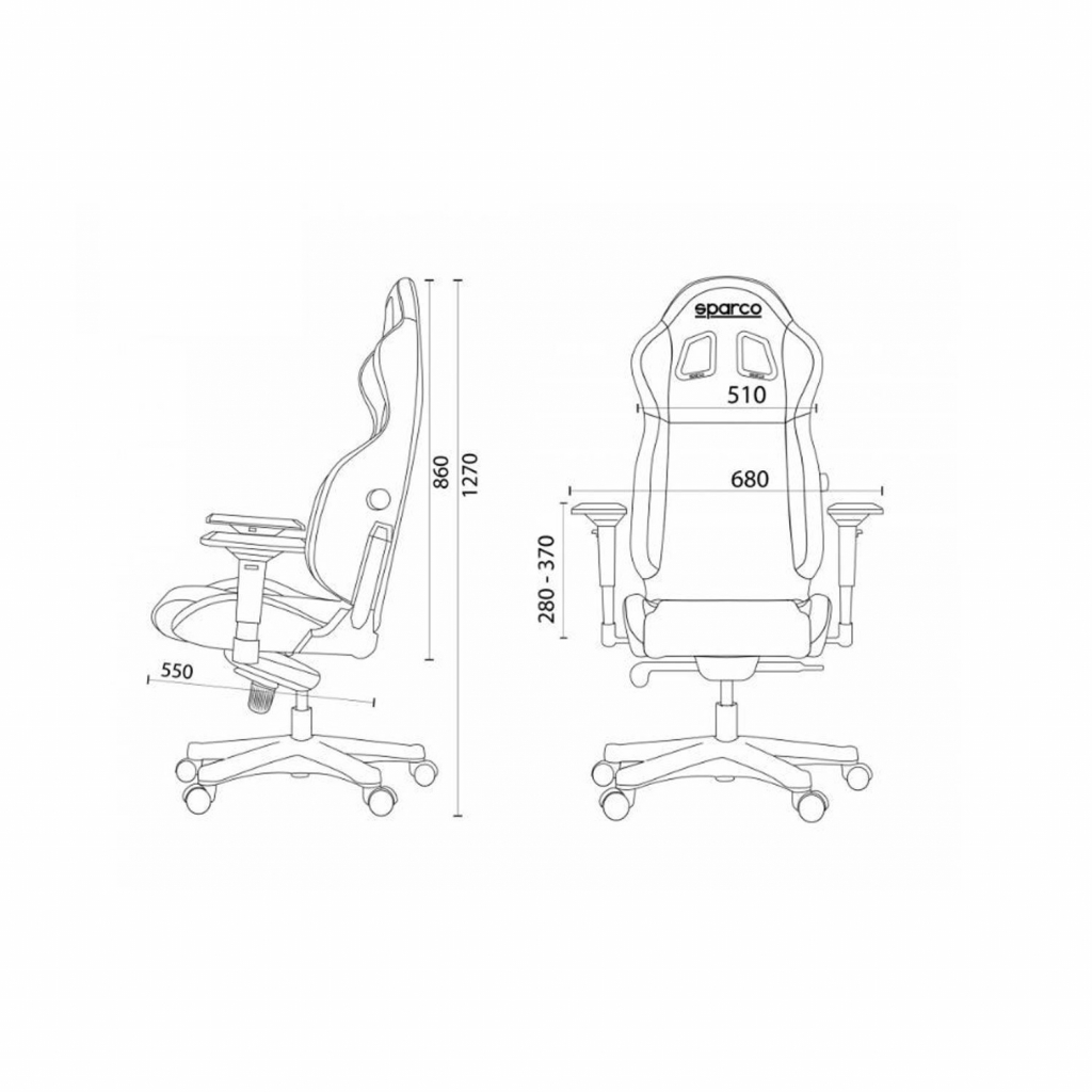 SPARCO GRIP SKY gaming stol črno - svetlo modre barve - slika 2