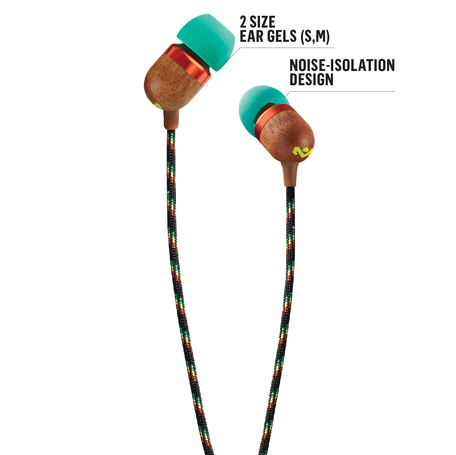 House of Marley Smile Jamaica ušesne slušalke - rasta - slika 4