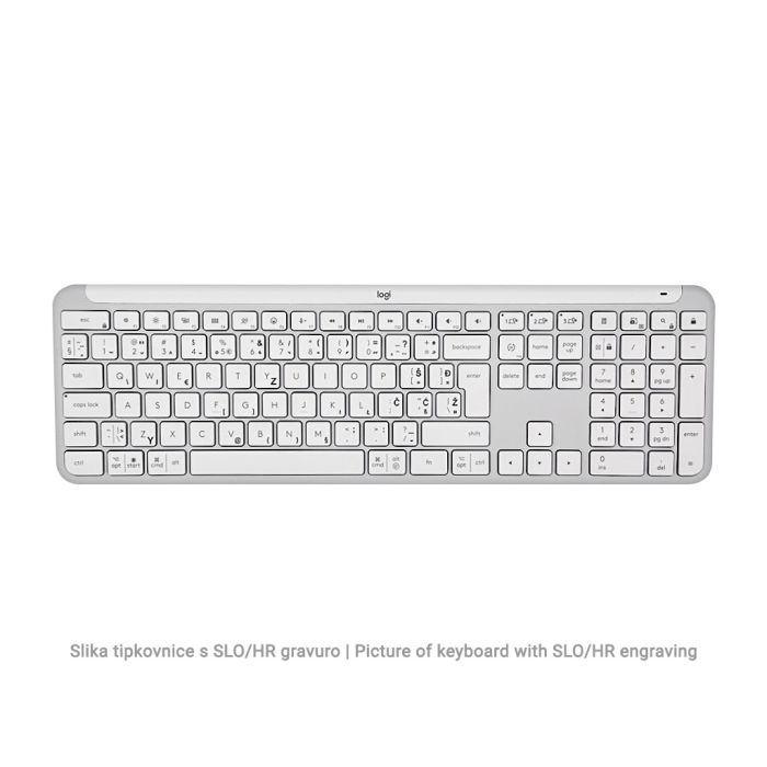 Logitech tipkovnica Signature Slim K950, bela, SLO gravura