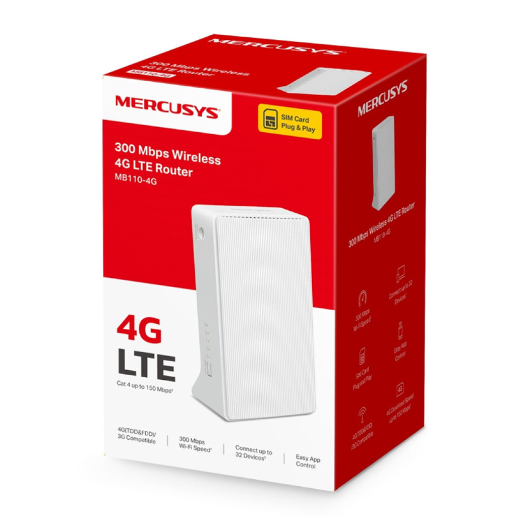 Usmerjevalnik brezžični MERCUSYS MB110-4G N300 (MB110-4G) - slika 3