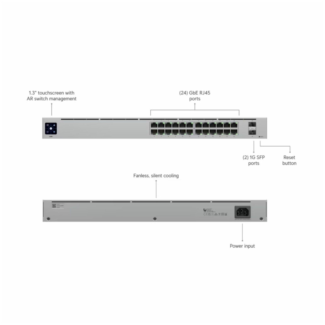 STIKALO 24-PORT + 2x SFP Ubiquiti 10/100/1000 (USW-24-EU) - slika 3