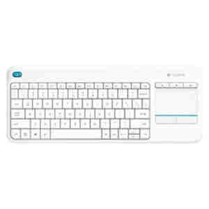 Tipkovnica brezžična Logitech K400 Plus US | bela + Touchpad (920-007128)