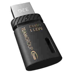 Spominski ključek 32GB USB 3.2/USB-C Teamgroup M211 100MB/s plastičen brez pokrovčka črn (TM211332GB01)