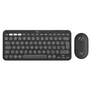 Tipkovnica in miš Logitech Bluetooth poslovna Pebble 2 Combo UK grafitna tiha nizka SLO gravura (920-012239)