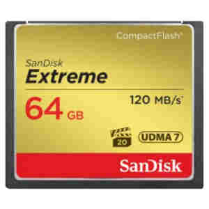 Spominska kartica Compact Flash 64GB Sandisk Extreme UDMA7 120MB/s/85MB/s VPG-20 (SDCFXSB-064G-G46)