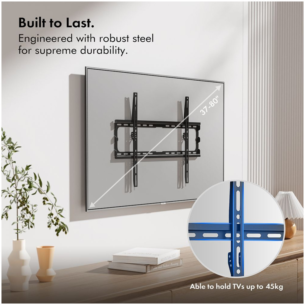 Nosilec za LCD TV 37"-70" 94-177,8cm VonHaus fiksni TV stenski nosilec do 35kg (3005091) - slika 2