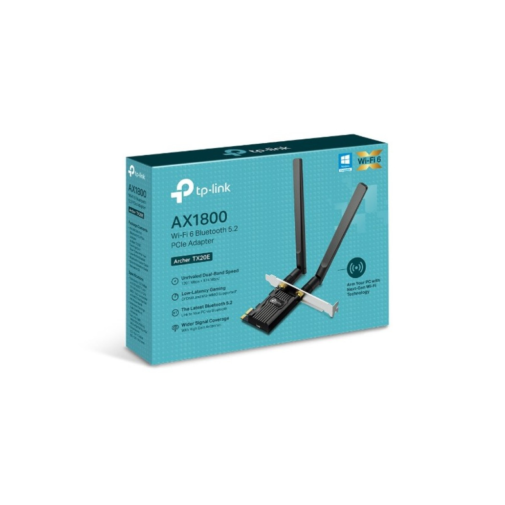 Brezžični mrežni adapter PCIe TP-Link Archer TX20E WiFi 6 AX1800 2x antena BT 5.2 (Archer TX20E) - slika 4
