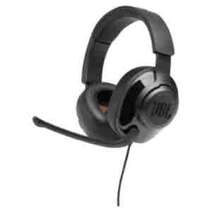 Slušalke žične JBL naglavne z mikrofonom 1x3,5mm + adapter 2x3,5mm Quantum 200 črne (JBLQUANTUM200BLK)