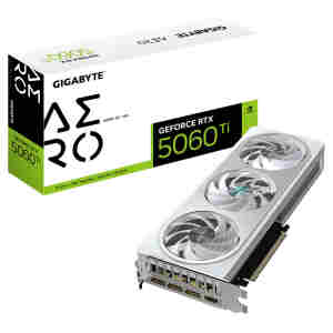 Grafična kartica nVidia RTX5060Ti GigaByte AERO OC bela - 16GB GDDR7 (GV-N506TAERO OC-16GD)