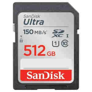 Spominska kartica SDXC 512GB Sandisk Ultra 150MB/s/U1 UHS-I (SDSDUNC-512G-GN6IN)
