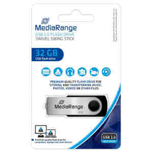 Spominski ključek 32GB USB2.0 MediaRange 15MB/s 5MB/s plastičen črn ()