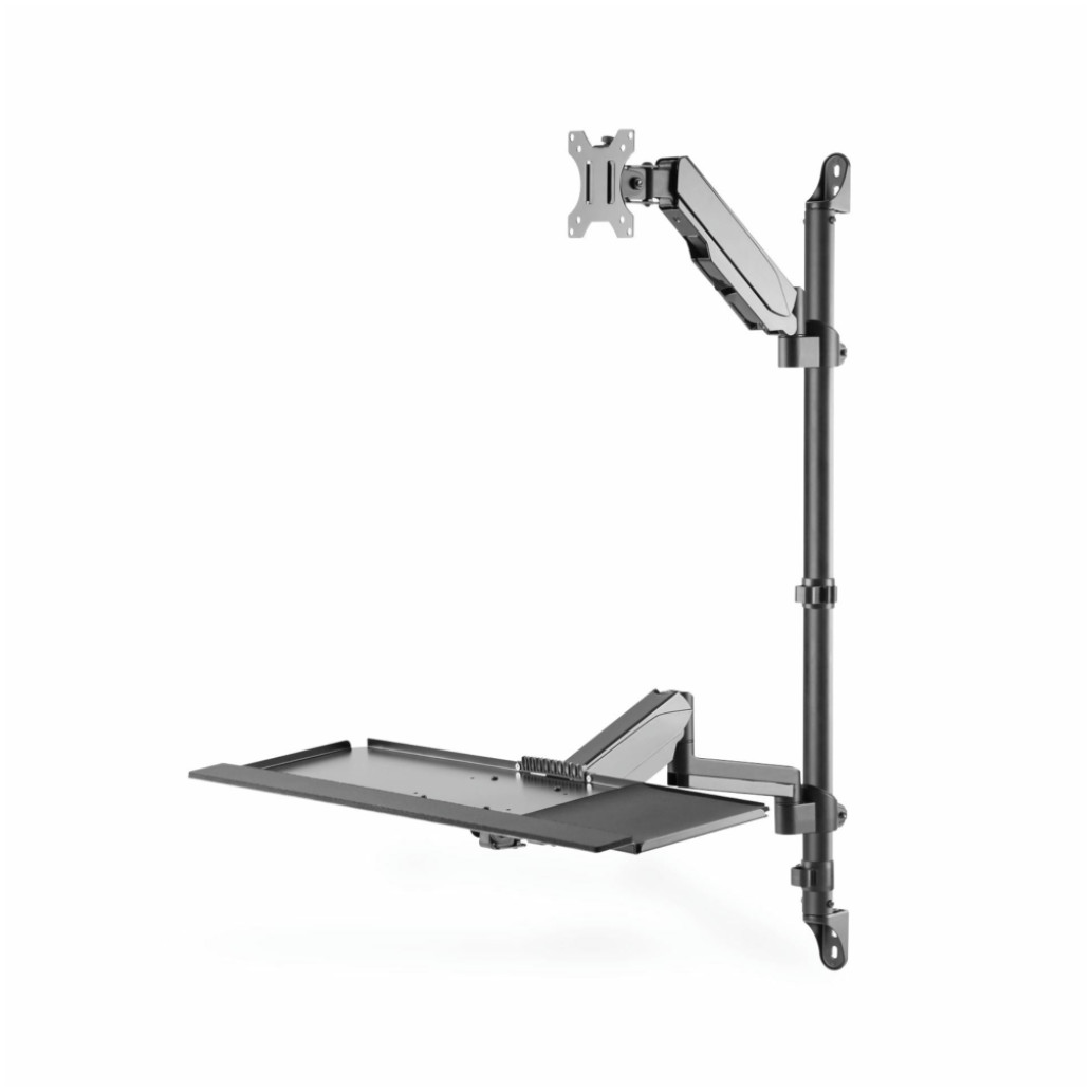 Nosilec za LCD monitor do 81cm (32") do 8kg s polico za tipkovnico in miško do 1kg črn DA-90372